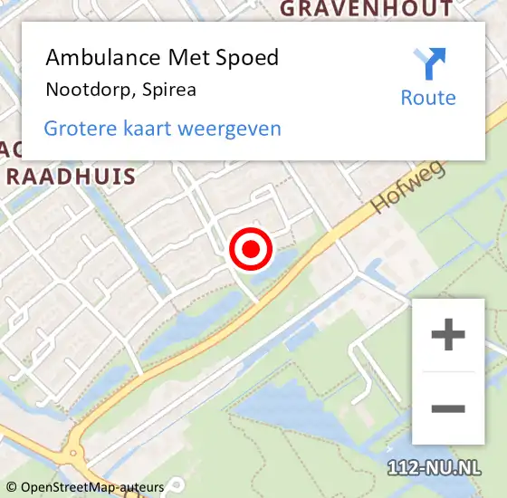 Locatie op kaart van de 112 melding: Ambulance Met Spoed Naar Nootdorp, Spirea op 3 juni 2022 11:16