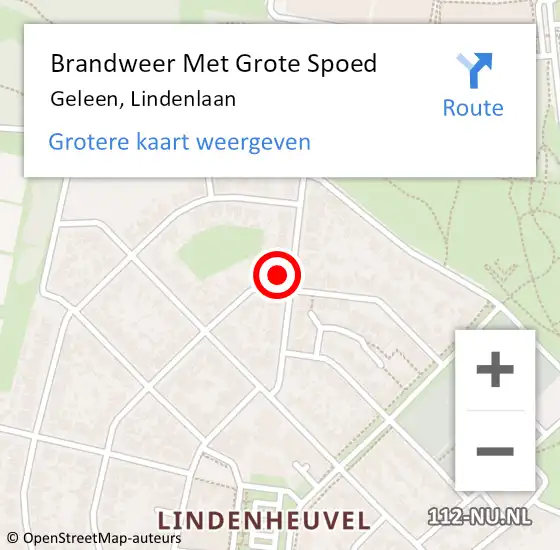 Locatie op kaart van de 112 melding: Brandweer Met Grote Spoed Naar Geleen, Lindenlaan op 3 juni 2022 12:09