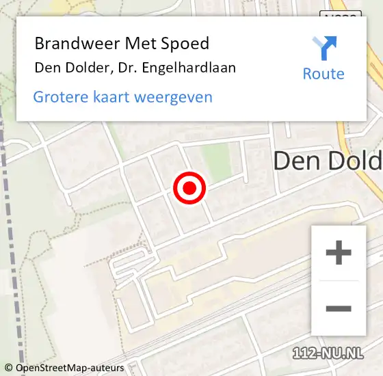 Locatie op kaart van de 112 melding: Brandweer Met Spoed Naar Den Dolder, Dr. Engelhardlaan op 3 juni 2022 12:24