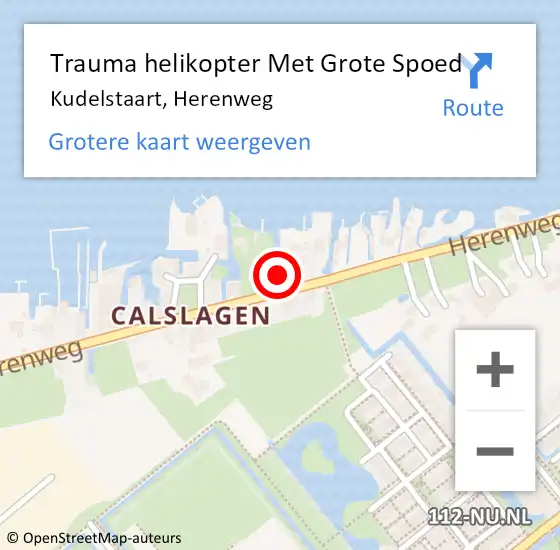 Locatie op kaart van de 112 melding: Trauma helikopter Met Grote Spoed Naar Kudelstaart, Herenweg op 3 juni 2022 12:29