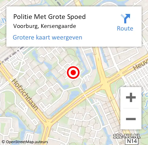 Locatie op kaart van de 112 melding: Politie Met Grote Spoed Naar Voorburg, Kersengaarde op 3 juni 2022 13:14