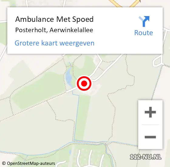 Locatie op kaart van de 112 melding: Ambulance Met Spoed Naar Posterholt, Aerwinkelallee op 3 juni 2022 13:28