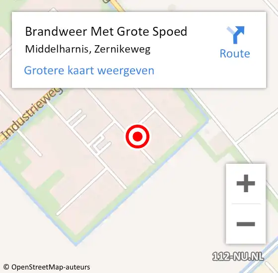 Locatie op kaart van de 112 melding: Brandweer Met Grote Spoed Naar Middelharnis, Zernikeweg op 3 juni 2022 13:54