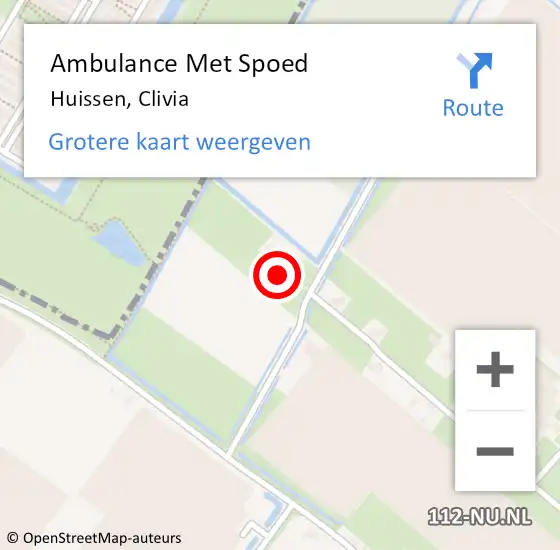 Locatie op kaart van de 112 melding: Ambulance Met Spoed Naar Huissen, Clivia op 3 juni 2022 14:06