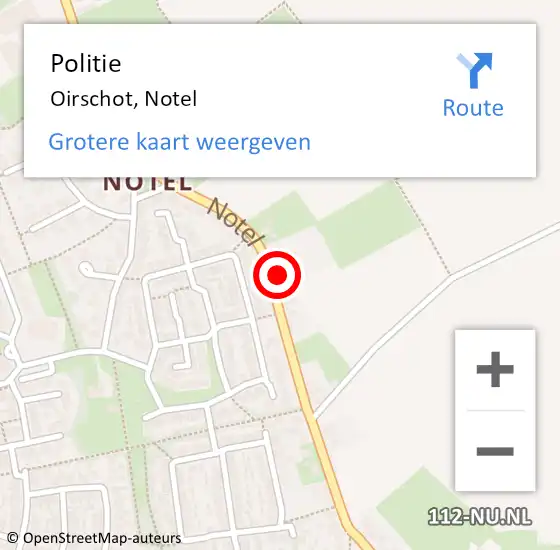 Locatie op kaart van de 112 melding: Politie Oirschot, Notel op 3 juni 2022 14:22