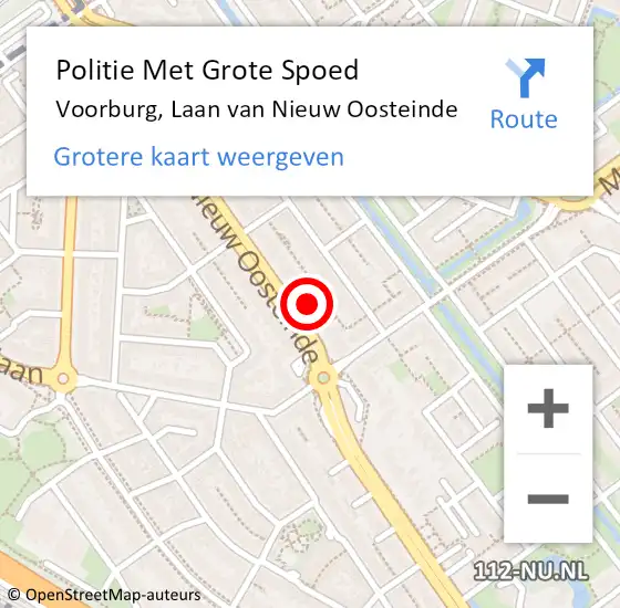 Locatie op kaart van de 112 melding: Politie Met Grote Spoed Naar Voorburg, Laan van Nieuw Oosteinde op 3 juni 2022 14:31