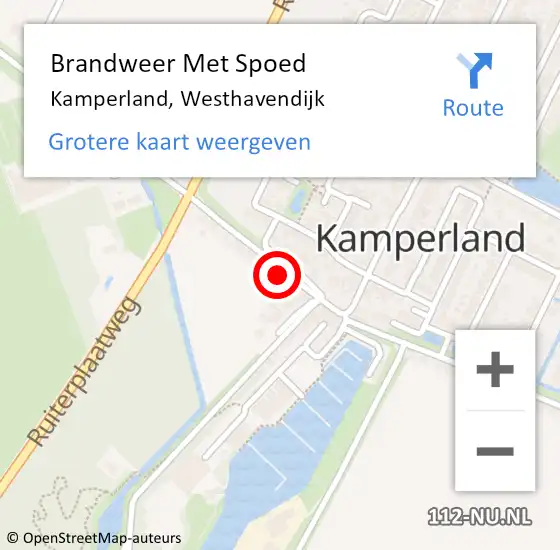 Locatie op kaart van de 112 melding: Brandweer Met Spoed Naar Kamperland, Westhavendijk op 3 juni 2022 14:40