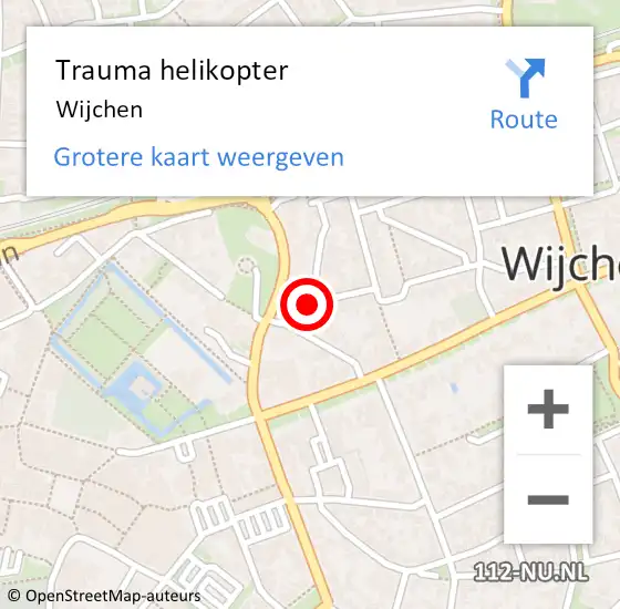 Locatie op kaart van de 112 melding: Trauma helikopter Wijchen op 3 juni 2022 14:54