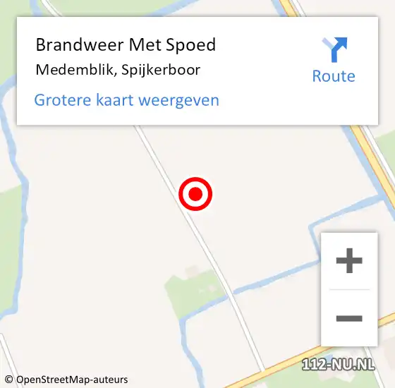 Locatie op kaart van de 112 melding: Brandweer Met Spoed Naar Medemblik, Spijkerboor op 3 juni 2022 14:59