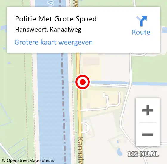 Locatie op kaart van de 112 melding: Politie Met Grote Spoed Naar Hansweert, Kanaalweg op 3 juni 2022 15:07