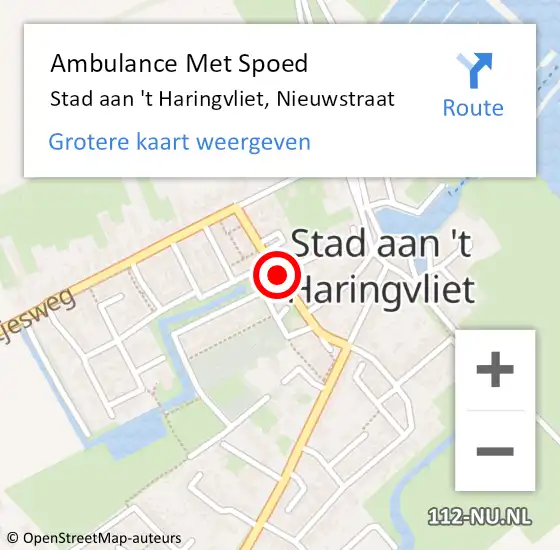 Locatie op kaart van de 112 melding: Ambulance Met Spoed Naar Stad aan 't Haringvliet, Nieuwstraat op 3 juni 2022 15:09