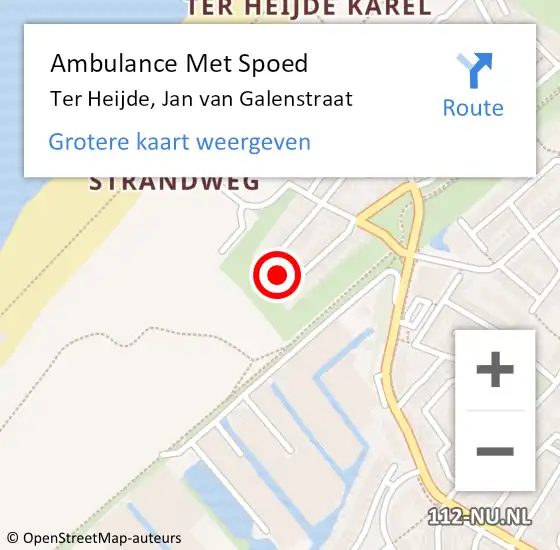 Locatie op kaart van de 112 melding: Ambulance Met Spoed Naar Ter Heijde, Jan van Galenstraat op 19 juli 2014 05:14