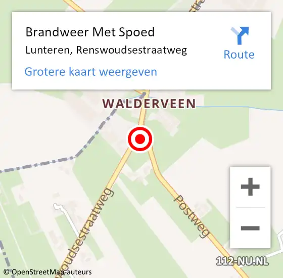 Locatie op kaart van de 112 melding: Brandweer Met Spoed Naar Lunteren, Renswoudsestraatweg op 3 juni 2022 15:36