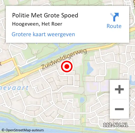 Locatie op kaart van de 112 melding: Politie Met Grote Spoed Naar Hoogeveen, Het Roer op 3 juni 2022 16:00