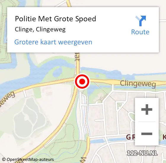 Locatie op kaart van de 112 melding: Politie Met Grote Spoed Naar Clinge, Clingeweg op 3 juni 2022 16:09
