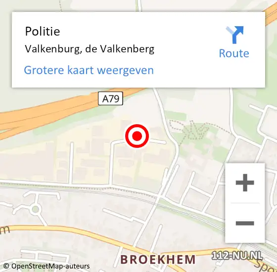 Locatie op kaart van de 112 melding: Politie Valkenburg, de Valkenberg op 3 juni 2022 16:18