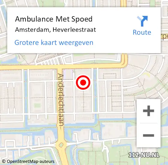 Locatie op kaart van de 112 melding: Ambulance Met Spoed Naar Amsterdam, Heverleestraat op 3 juni 2022 17:04