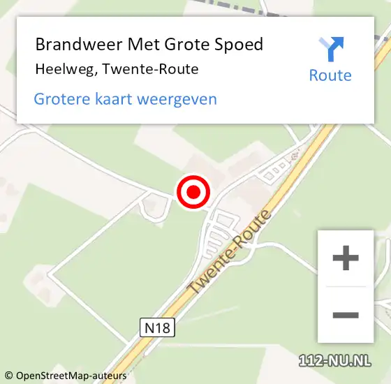 Locatie op kaart van de 112 melding: Brandweer Met Grote Spoed Naar Heelweg, Twente-Route op 3 juni 2022 17:09