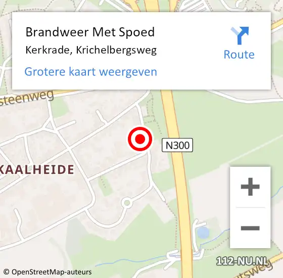 Locatie op kaart van de 112 melding: Brandweer Met Spoed Naar Kerkrade, Krichelbergsweg op 3 juni 2022 18:20