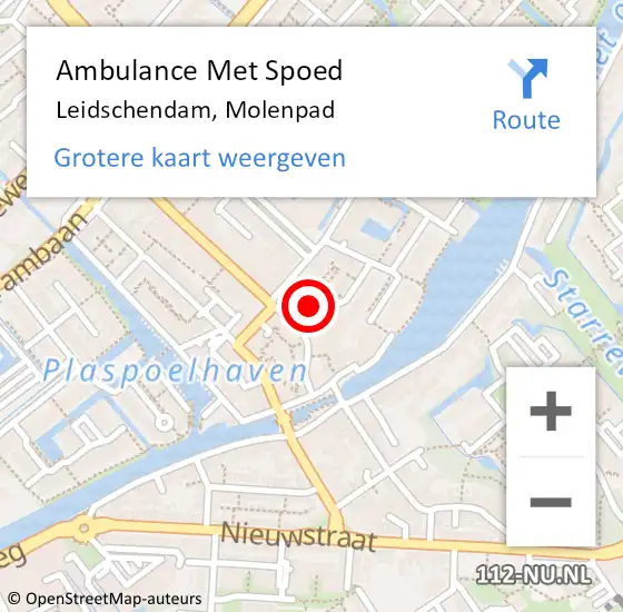 Locatie op kaart van de 112 melding: Ambulance Met Spoed Naar Leidschendam, Molenpad op 3 juni 2022 18:27