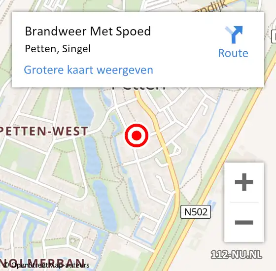 Locatie op kaart van de 112 melding: Brandweer Met Spoed Naar Petten, Singel op 3 juni 2022 18:30