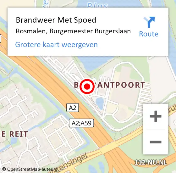 Locatie op kaart van de 112 melding: Brandweer Met Spoed Naar Rosmalen, Burgemeester Burgerslaan op 3 juni 2022 18:32