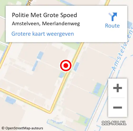 Locatie op kaart van de 112 melding: Politie Met Grote Spoed Naar Amstelveen, Meerlandenweg op 3 juni 2022 18:36