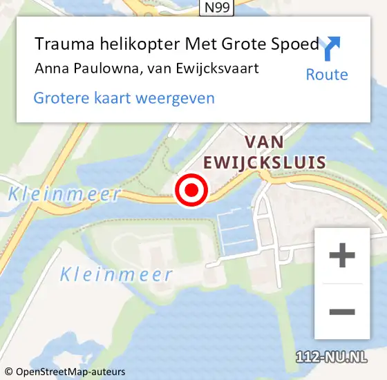 Locatie op kaart van de 112 melding: Trauma helikopter Met Grote Spoed Naar Anna Paulowna, van Ewijcksvaart op 3 juni 2022 19:28