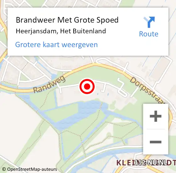 Locatie op kaart van de 112 melding: Brandweer Met Grote Spoed Naar Heerjansdam, Het Buitenland op 3 juni 2022 20:14