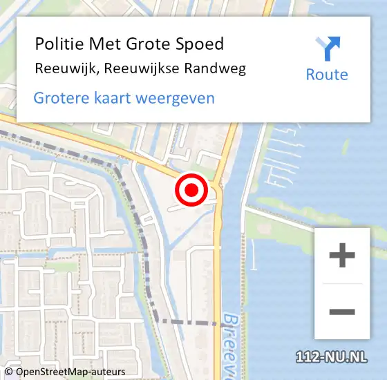 Locatie op kaart van de 112 melding: Politie Met Grote Spoed Naar Reeuwijk, Reeuwijkse Randweg op 3 juni 2022 20:32