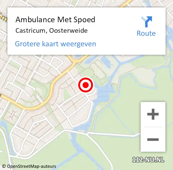 Locatie op kaart van de 112 melding: Ambulance Met Spoed Naar Castricum, Oosterweide op 3 juni 2022 20:50