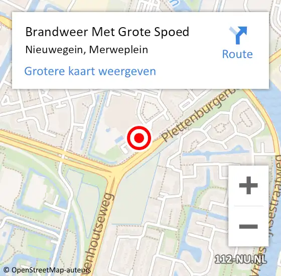 Locatie op kaart van de 112 melding: Brandweer Met Grote Spoed Naar Nieuwegein, Merweplein op 3 juni 2022 21:49