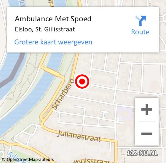 Locatie op kaart van de 112 melding: Ambulance Met Spoed Naar Elsloo, St. Gillisstraat op 8 oktober 2013 19:18