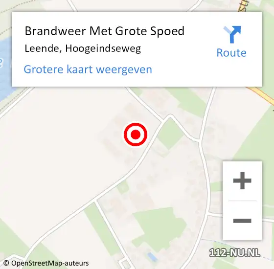 Locatie op kaart van de 112 melding: Brandweer Met Grote Spoed Naar Leende, Hoogeindseweg op 3 juni 2022 22:40