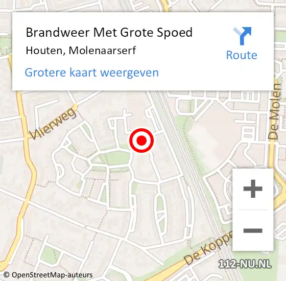 Locatie op kaart van de 112 melding: Brandweer Met Grote Spoed Naar Houten, Molenaarserf op 3 juni 2022 23:05