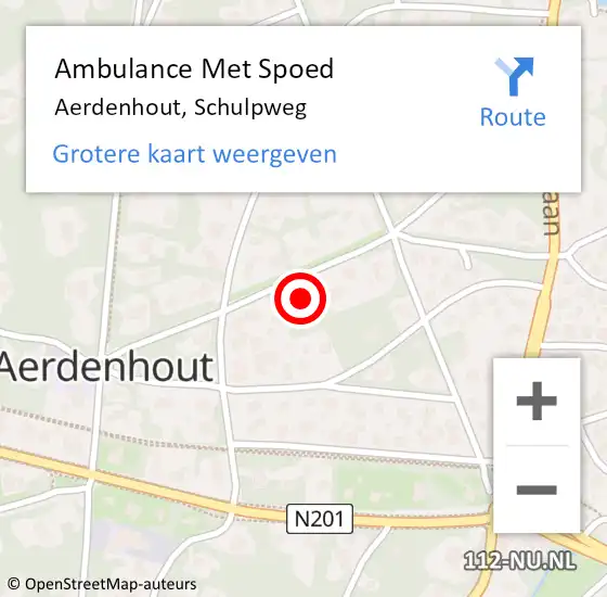 Locatie op kaart van de 112 melding: Ambulance Met Spoed Naar Aerdenhout, Schulpweg op 4 juni 2022 00:40