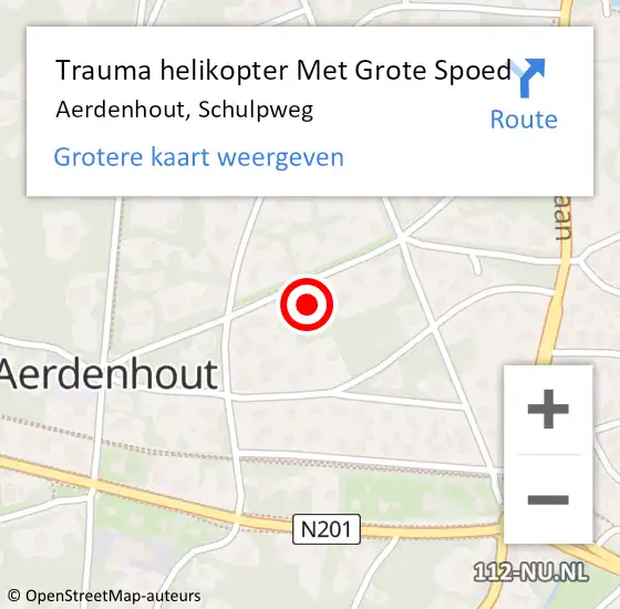 Locatie op kaart van de 112 melding: Trauma helikopter Met Grote Spoed Naar Aerdenhout, Schulpweg op 4 juni 2022 00:43