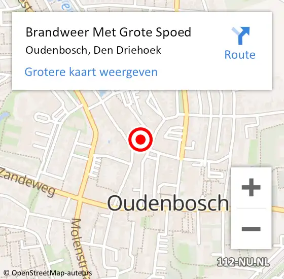 Locatie op kaart van de 112 melding: Brandweer Met Grote Spoed Naar Oudenbosch, Den Driehoek op 4 juni 2022 02:12