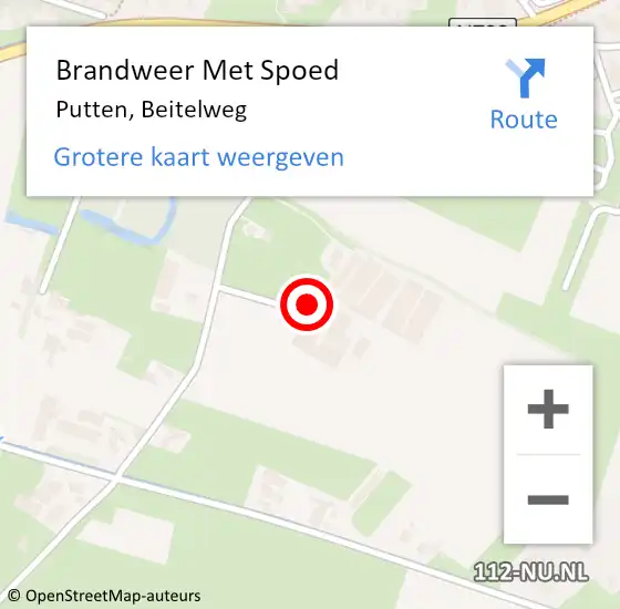 Locatie op kaart van de 112 melding: Brandweer Met Spoed Naar Putten, Beitelweg op 19 juli 2014 07:55