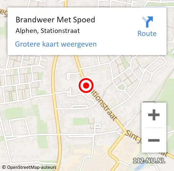 Locatie op kaart van de 112 melding: Brandweer Met Spoed Naar Alphen, Stationstraat op 4 juni 2022 03:28