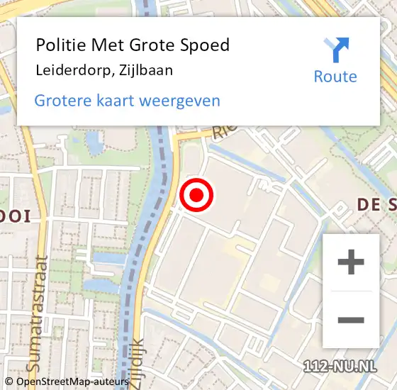 Locatie op kaart van de 112 melding: Politie Met Grote Spoed Naar Leiderdorp, Zijlbaan op 4 juni 2022 04:47