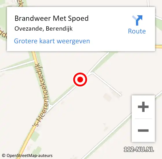Locatie op kaart van de 112 melding: Brandweer Met Spoed Naar Ovezande, Berendijk op 4 juni 2022 05:29