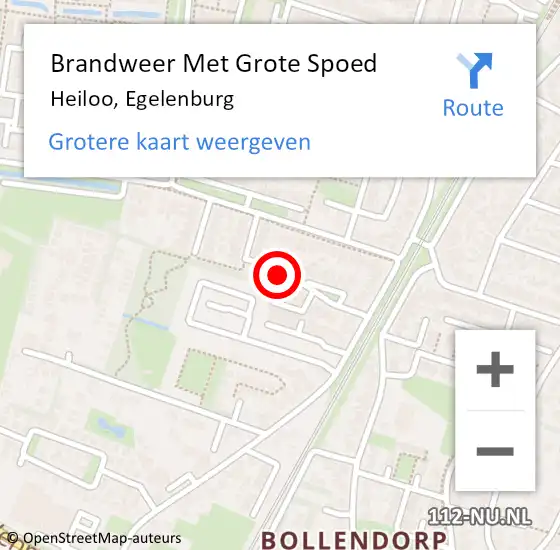 Locatie op kaart van de 112 melding: Brandweer Met Grote Spoed Naar Heiloo, Egelenburg op 4 juni 2022 07:08