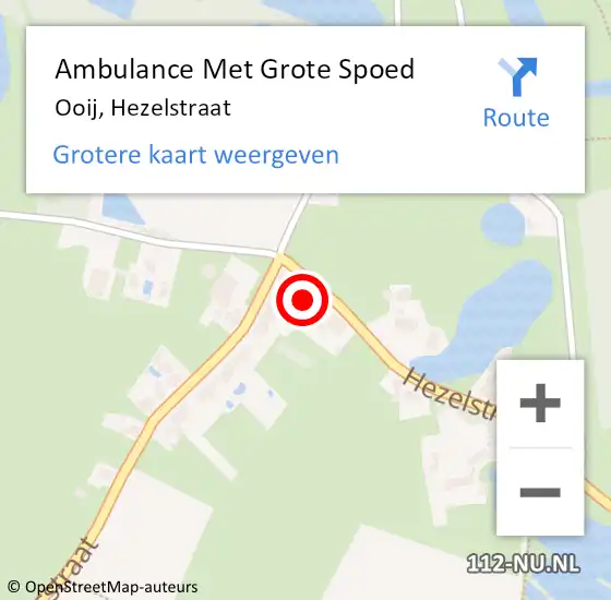 Locatie op kaart van de 112 melding: Ambulance Met Grote Spoed Naar Ooij, Hezelstraat op 4 juni 2022 08:34