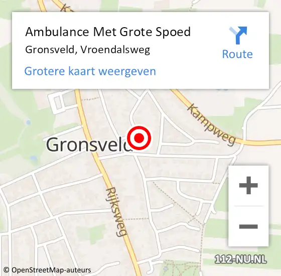 Locatie op kaart van de 112 melding: Ambulance Met Grote Spoed Naar Gronsveld, Vroendalsweg op 19 juli 2014 08:21