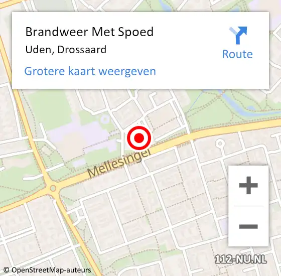 Locatie op kaart van de 112 melding: Brandweer Met Spoed Naar Uden, Drossaard op 4 juni 2022 10:12