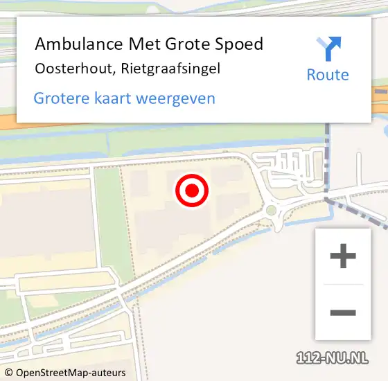 Locatie op kaart van de 112 melding: Ambulance Met Grote Spoed Naar Oosterhout, Rietgraafsingel op 4 juni 2022 10:24