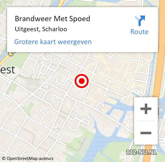 Locatie op kaart van de 112 melding: Brandweer Met Spoed Naar Uitgeest, Scharloo op 4 juni 2022 10:25