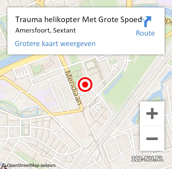 Locatie op kaart van de 112 melding: Trauma helikopter Met Grote Spoed Naar Amersfoort, Sextant op 4 juni 2022 10:46