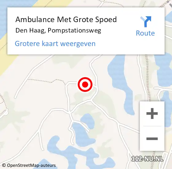 Locatie op kaart van de 112 melding: Ambulance Met Grote Spoed Naar Den Haag, Pompstationsweg op 8 oktober 2013 19:22